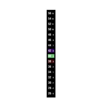 16 EVENT LIQUID CRYSTAL REVERSIBLE THERMOMETERS RANGE A: 26 - 56F (10 PACK)