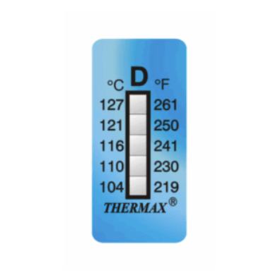 THERMAX 5 LEVEL IRREVERSIBLE STRIP RANGE D: 219-261F (10 PACK)